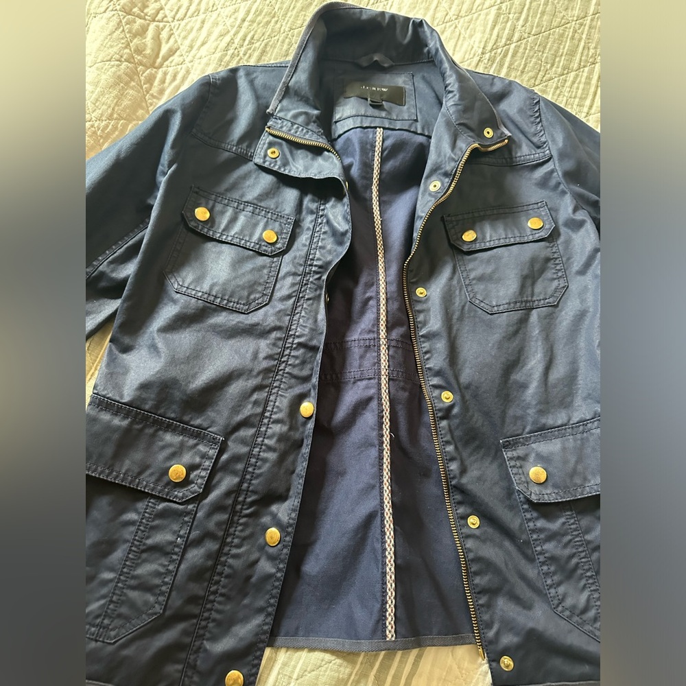 J. Crew Navy Blue Women's Zip up Field Jacket - Picture 5 of 11